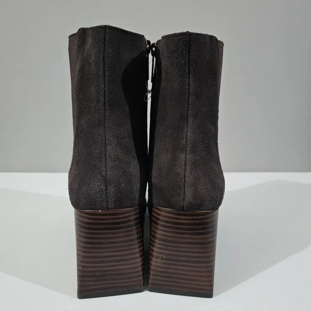 Blondo Scarlette Ankle Boot Womens 11 Brown Suede Waterproof Block Heel NEW